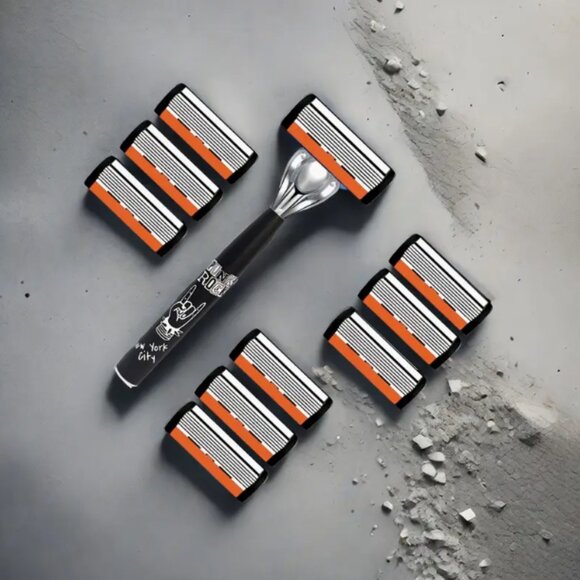 NIP Manual Razor Set - Ultra-Sharp 6-Layer Blades + Handle - Picture 1 of 1